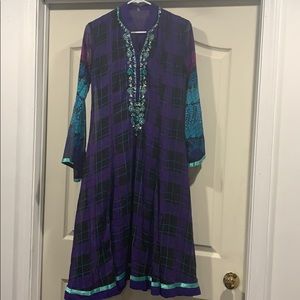 Purple Blue Pakistani Dress